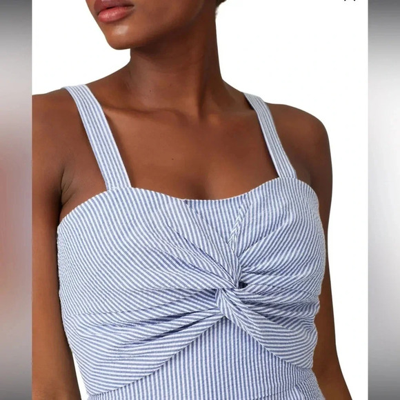 Slate and Willow blue and white seersucker jumpsuit in excellent condition - Picture 2 of 8